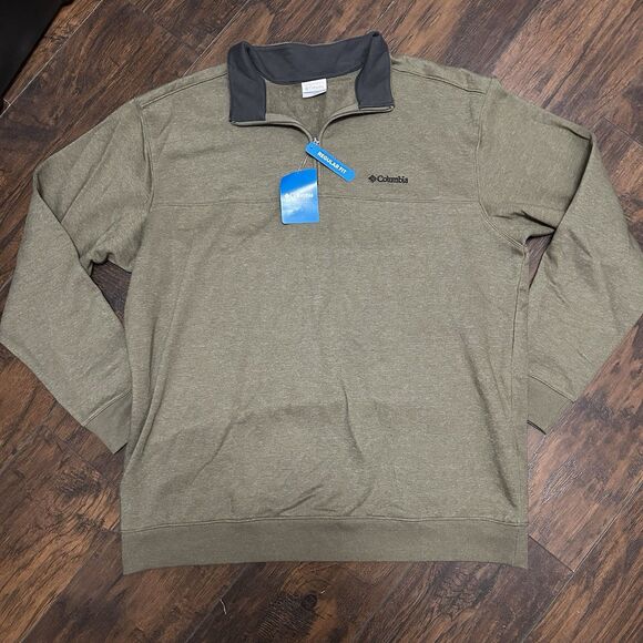 NWT Columbia Men's Hart Mountain II Half Zip Shirt Fleece XXL Green - Picture 1 of 7
